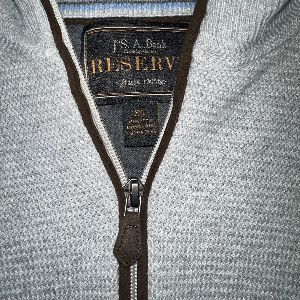Reserve Collection Cotton Cashmere Quarter-Zip Sweater - Picture 2 of 3
